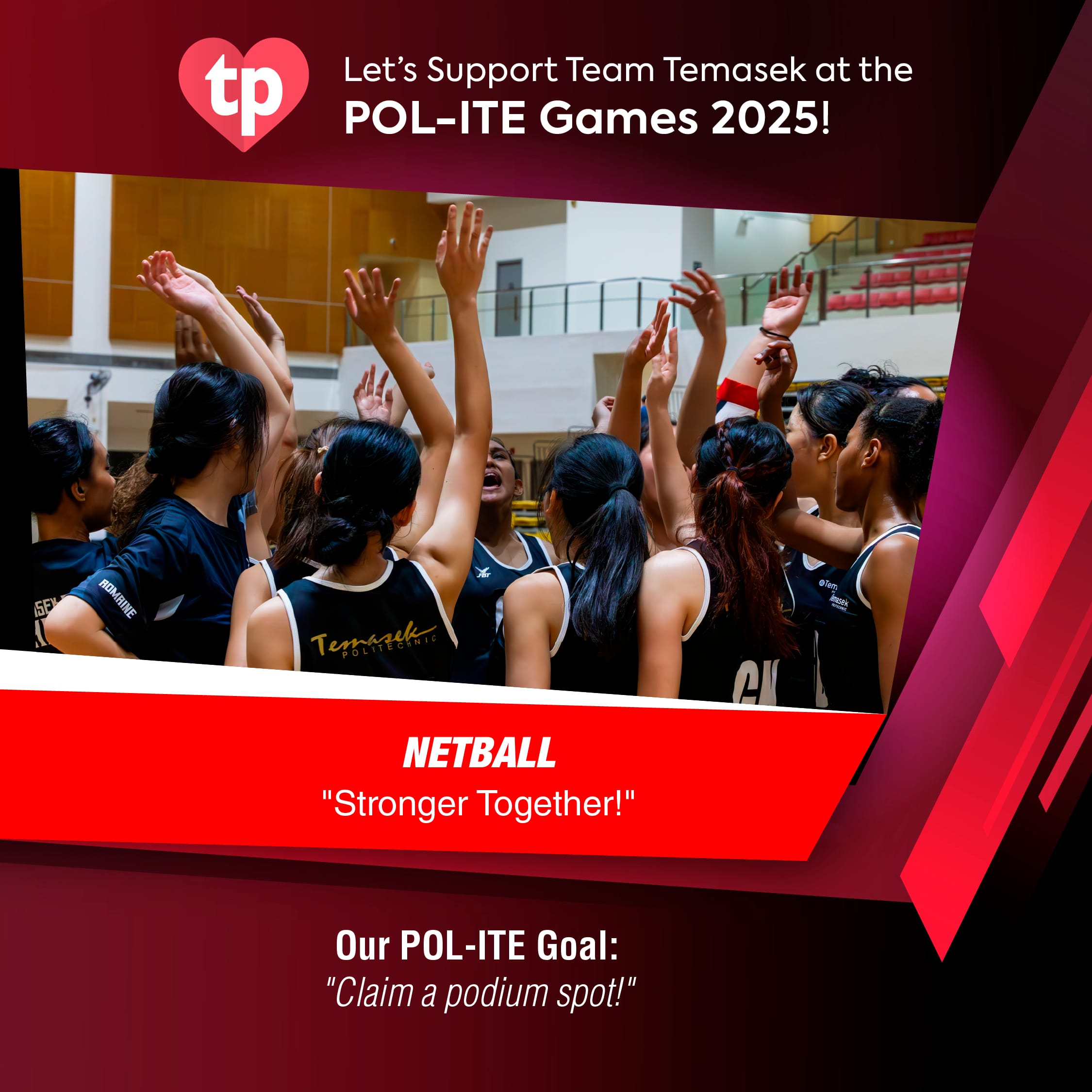 Image of TP Netball team for POL-ITE Games
